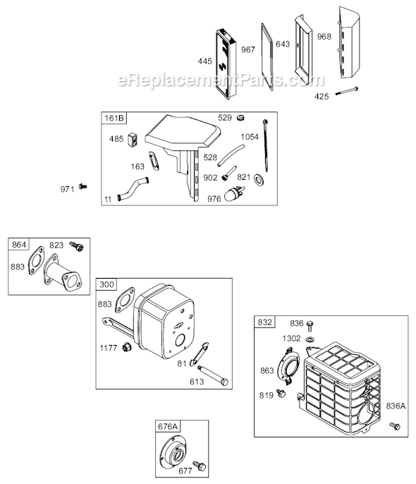 Page C Diagram and Parts List for 19K400SERIES 0110-0115 Briggs and Stratton Engine